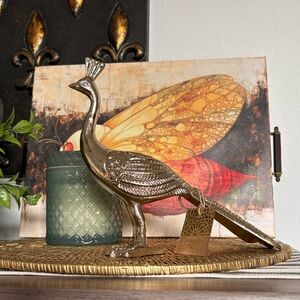 🆕India Boutique Brass Metal Peacock Figure